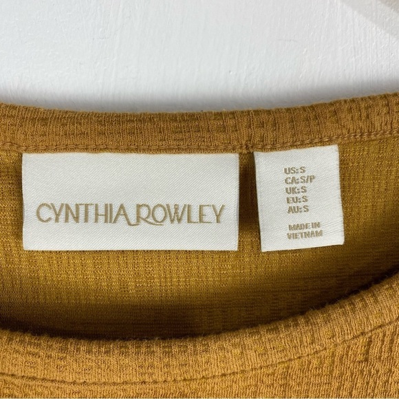 Cynthia Rowley Gauzy Cotton Pocket T-Shirt Mini Dress Mustard Yellow Size Small - Picture 3 of 5